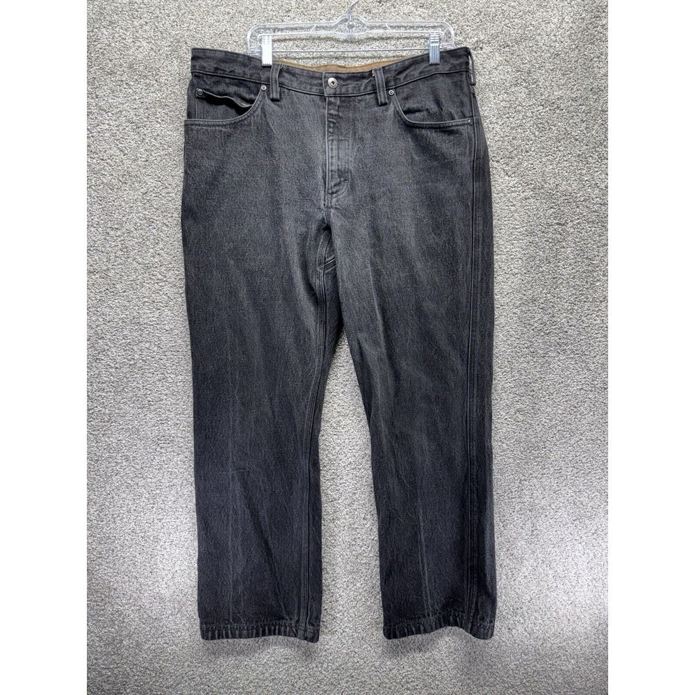 Duluth Trading Co Black Slim Straight Jeans Heavyweight Denim